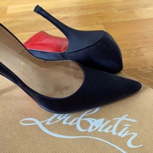 Christian Louboutin Black Crepe Satin Heels